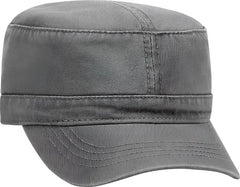 OTTO 109-791 Superior Garment Washed Cotton Twill Military Style Cap with Adjustable Hook and Loop - Charcoal Gray