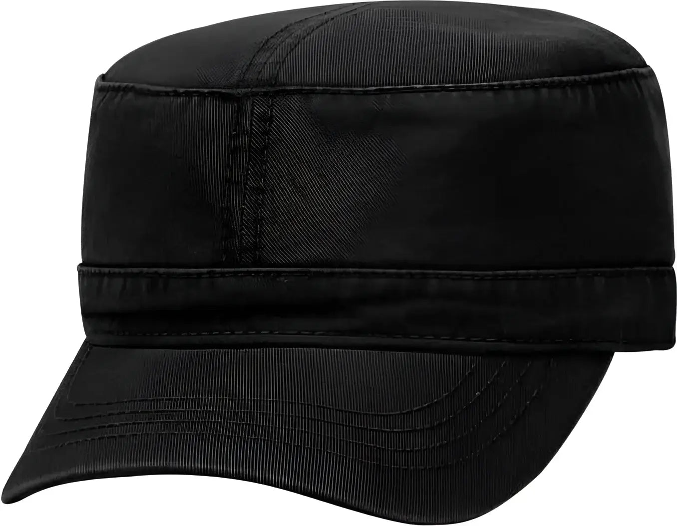 OTTO 109-791 Superior Garment Washed Cotton Twill Military Style Cap with Adjustable Hook and Loop - Black - Black