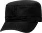 OTTO 109-791 Superior Garment Washed Cotton Twill Military Style Cap with Adjustable Hook and Loop - Black - Black