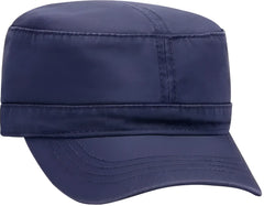 OTTO 109-791 Superior Garment Washed Cotton Twill Military Style Cap with Adjustable Hook and Loop - Navy - Navy