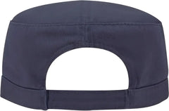 OTTO 109-791 Superior Garment Washed Cotton Twill Military Style Cap with Adjustable Hook and Loop - Navy - Navy