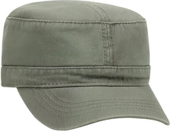 OTTO 109-791 Superior Garment Washed Cotton Twill Military Style Cap with Adjustable Hook and Loop - Olive Green