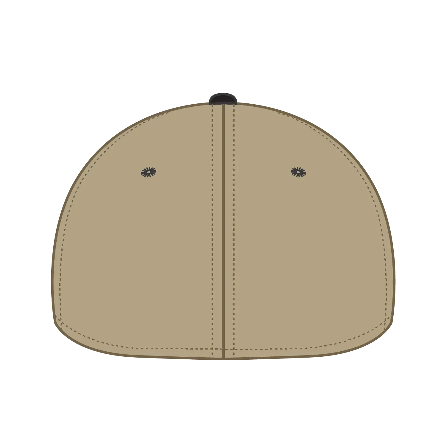 OTTO 11-018 ’OTTO Flex’ Fitted 6 Panel Low Profile Baseball Cap - Blk/Kha - Blk/Kha / 7’’ - 7 1/4’’