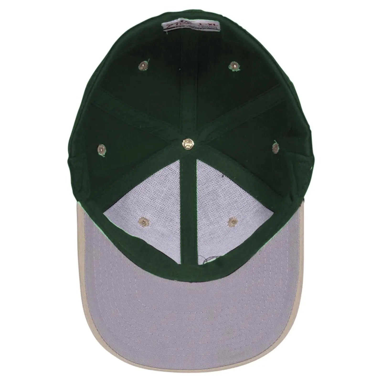 OTTO 11-018 ’OTTO Flex’ Fitted 6 Panel Low Profile Baseball Cap - Kha/Dk.Grn