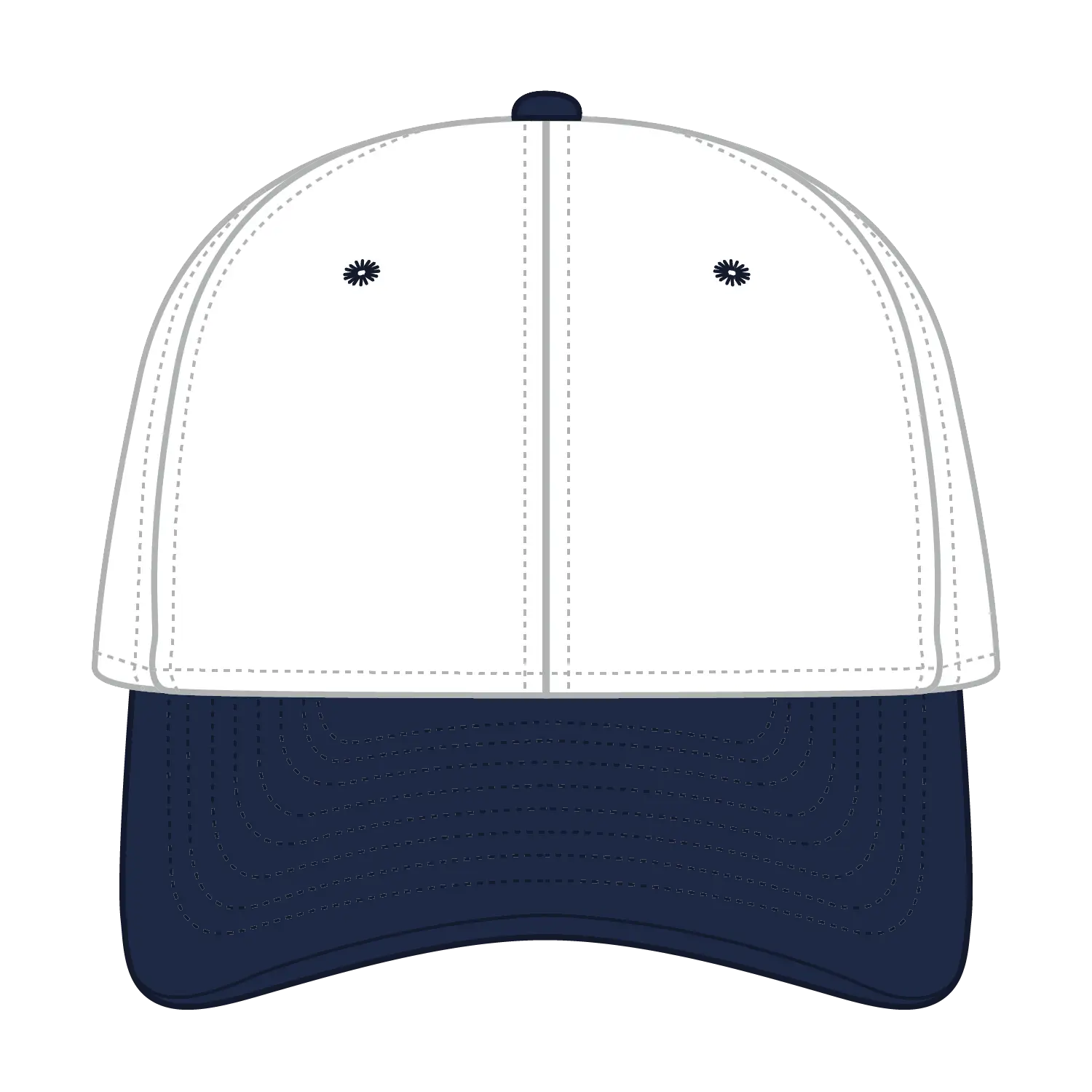 OTTO 11-018 ’OTTO Flex’ Fitted 6 Panel Low Profile Baseball Cap - Nvy/Wht - Nvy/Wht / 7’’ - 7 1/4’’