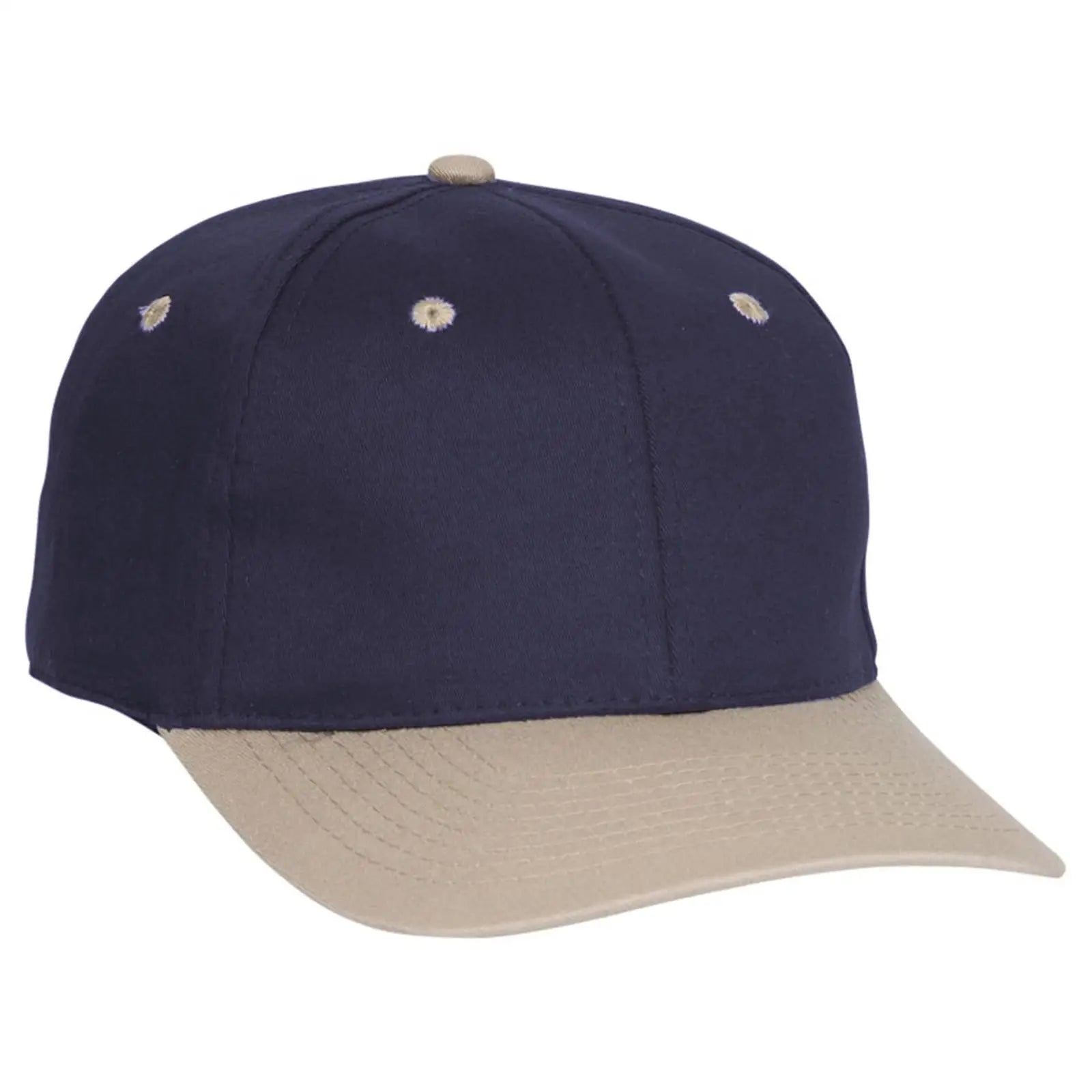 OTTO 11-018 ’OTTO Flex’ Fitted 6 Panel Low Profile Baseball Cap - Kha/Nvy