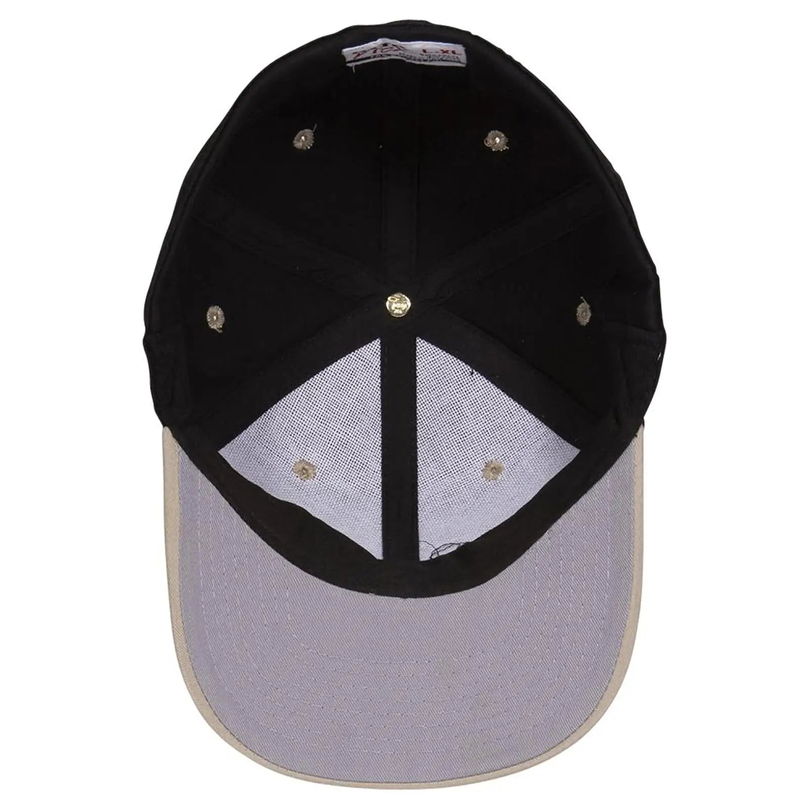 OTTO 11-018 ’OTTO Flex’ Fitted 6 Panel Low Profile Baseball Cap - Kha/Blk - Kha/Blk / 7’’ - 7 1/4’’