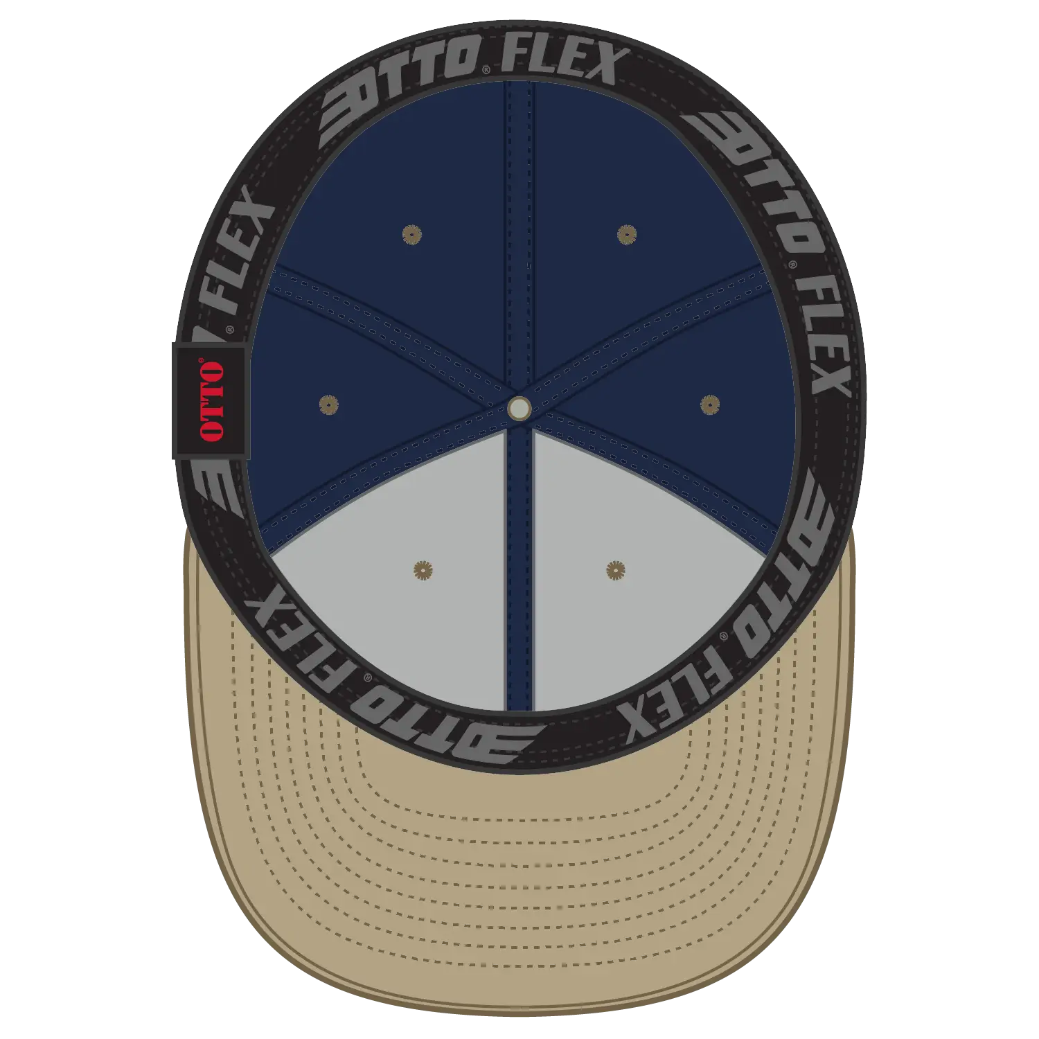 OTTO 11-018 ’OTTO Flex’ Fitted 6 Panel Low Profile Baseball Cap - Kha/Nvy