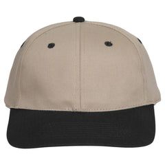OTTO 11-018 ’OTTO Flex’ Fitted 6 Panel Low Profile Baseball Cap - Blk/Kha - Blk/Kha / 7’’ - 7 1/4’’