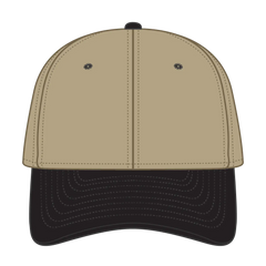 OTTO 11-018 ’OTTO Flex’ Fitted 6 Panel Low Profile Baseball Cap - Blk/Kha - Blk/Kha / 7’’ - 7 1/4’’