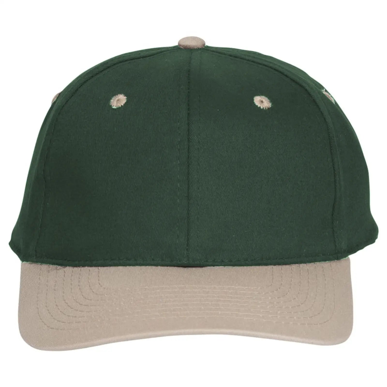 OTTO 11-018 ’OTTO Flex’ Fitted 6 Panel Low Profile Baseball Cap - Kha/Dk.Grn