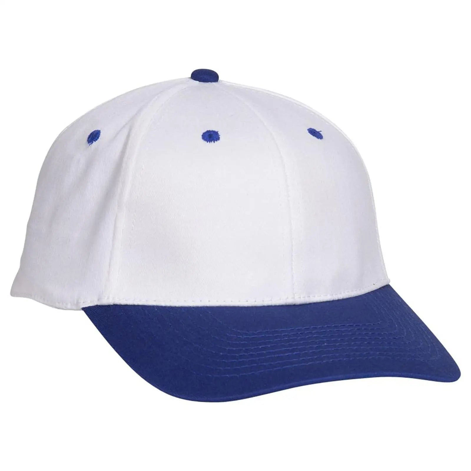 OTTO 11-018 ’OTTO Flex’ Fitted 6 Panel Low Profile Baseball Cap - Ryl/Wht - Ryl/Wht / 7’’ - 7 1/4’’