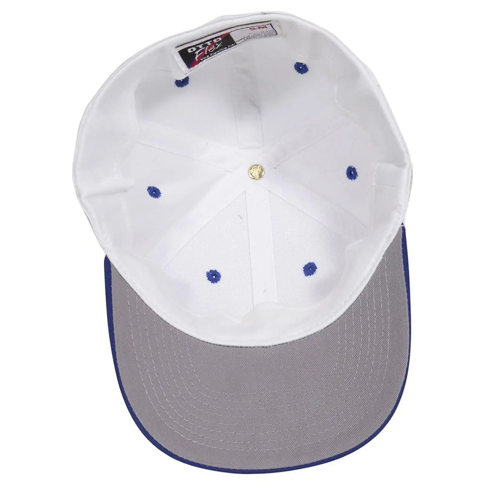 OTTO 11-018 ’OTTO Flex’ Fitted 6 Panel Low Profile Baseball Cap - Ryl/Wht - Ryl/Wht / 7’’ - 7 1/4’’