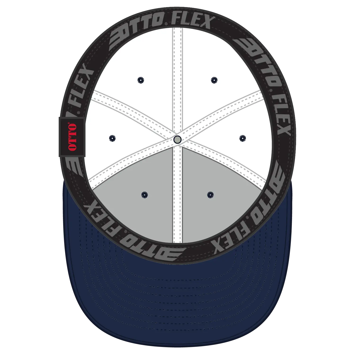 OTTO 11-018 ’OTTO Flex’ Fitted 6 Panel Low Profile Baseball Cap - Nvy/Wht - Nvy/Wht / 7’’ - 7 1/4’’