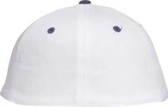 OTTO 11-018 Stretchable Deluxe Brushed Cotton Twill 6 Panel Low Profile Pro Style Cap - Navy White