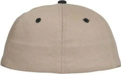 OTTO 11 018 Stretchable Deluxe Brushed Cotton Twill 6 Panel Low Profile Pro Style Cap Black Khaki Black Khaki / S/M