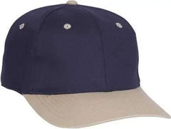 OTTO 11-018 Stretchable Deluxe Brushed Cotton Twill 6 Panel Low Profile Pro Style Cap - Khaki Navy - Khaki Navy / S/M