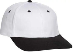 OTTO 11-018 Stretchable Deluxe Brushed Cotton Twill 6 Panel Low Profile Pro Style Cap - Black White - Black White / S/M