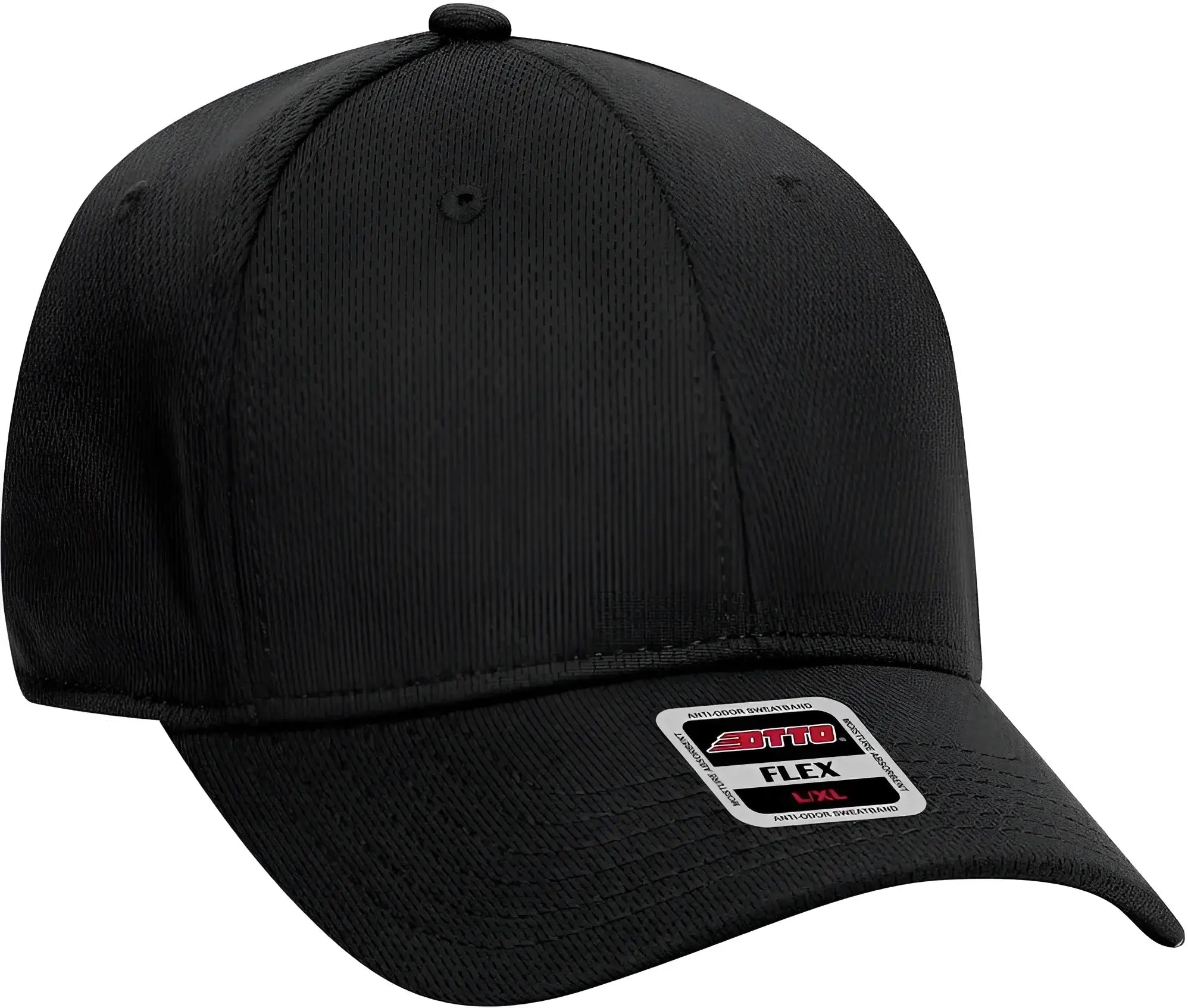 OTTO 11-1162 Cool Comfort Stretchable Polyester Cool Mesh Flex 6 Panel Low Profile Baseball Cap - Black - Black / S/M