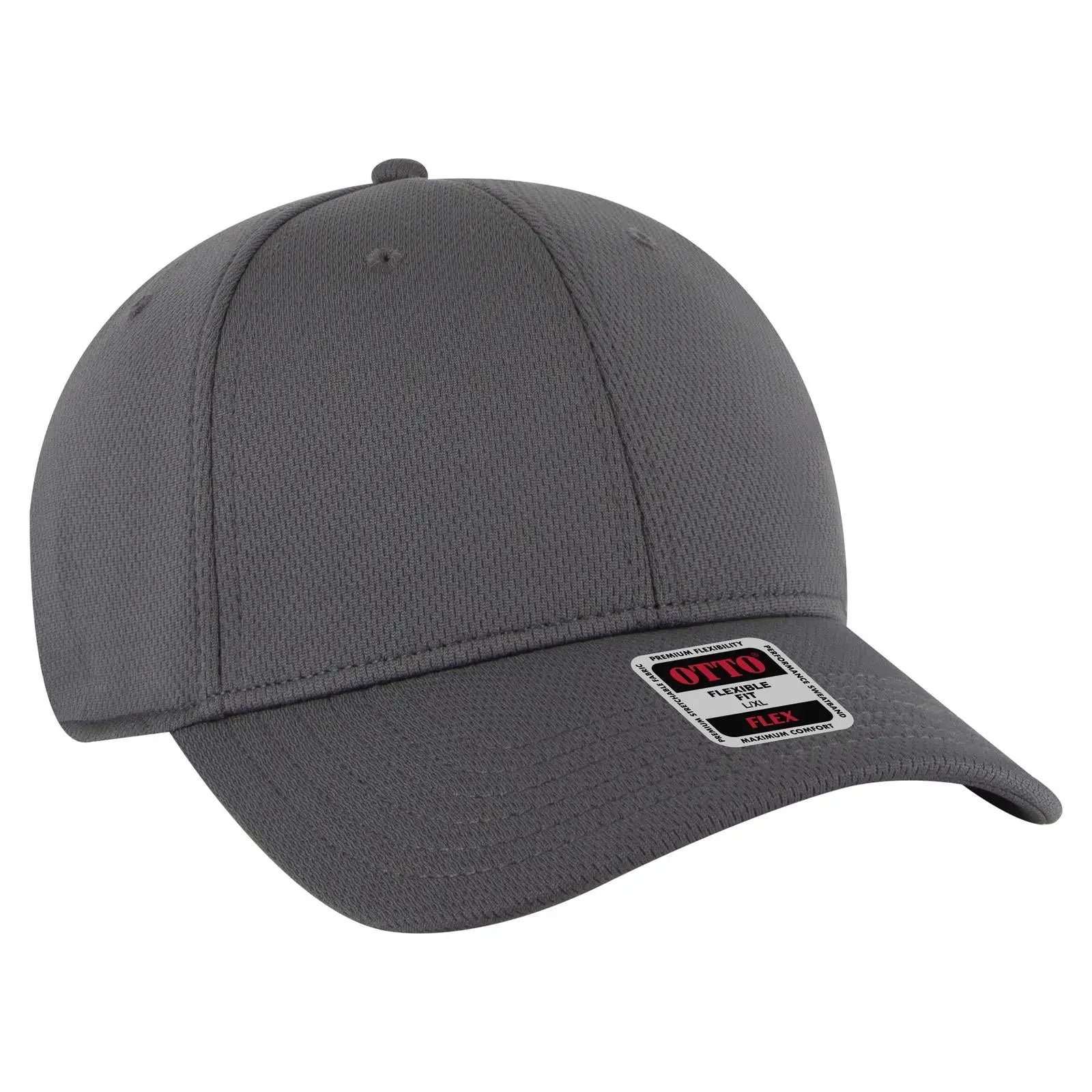 OTTO 11-1162 ’OTTO Flex’ Fitted 6 Panel Low Profile Baseball Cap - Char. Gray