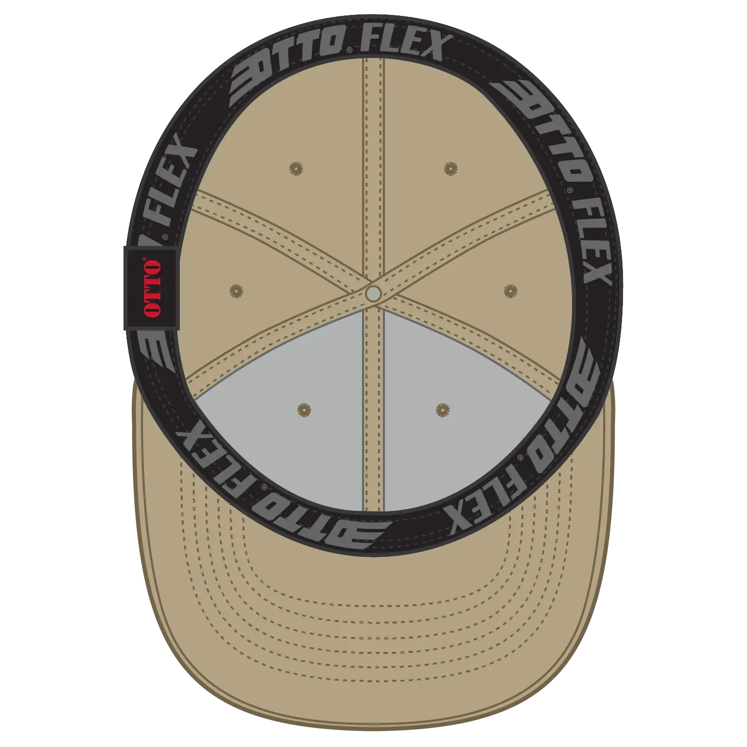 OTTO 11-1168 ’OTTO Flex’ Fitted 6 Panel Low Profile Baseball Cap - Khaki