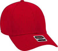 OTTO 11 1168 Stretchable Polyester Pro Mesh Flex 6 Panel Low Profile Baseball Cap Red Red / S/M