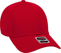 OTTO 11 1168 Stretchable Polyester Pro Mesh Flex 6 Panel Low Profile Baseball Cap Red Red / S/M