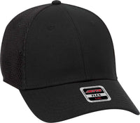 OTTO 11-1169 Cotton Twill w/ Stretchable Polyester Air Mesh Back OTTO Flex 6 Panel Low Profile Baseball Cap - Black