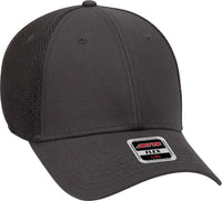 OTTO 11-1169 Cotton Twill w/ Stretchable Polyester Air Mesh Back OTTO Flex 6 Panel Low Profile Baseball Cap - Charcoal