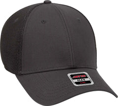 OTTO 11-1169 Cotton Twill w/ Stretchable Polyester Air Mesh Back OTTO Flex 6 Panel Low Profile Baseball Cap - Charcoal