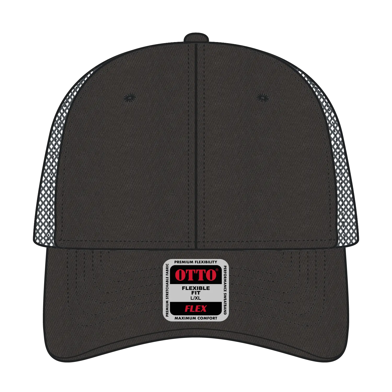 OTTO 11-1169 ’OTTO Flex’ Fitted 6 Panel Low Profile Baseball Cap - Char. Gray - Char. Gray / 7 3/8’’ - 7 5/8’