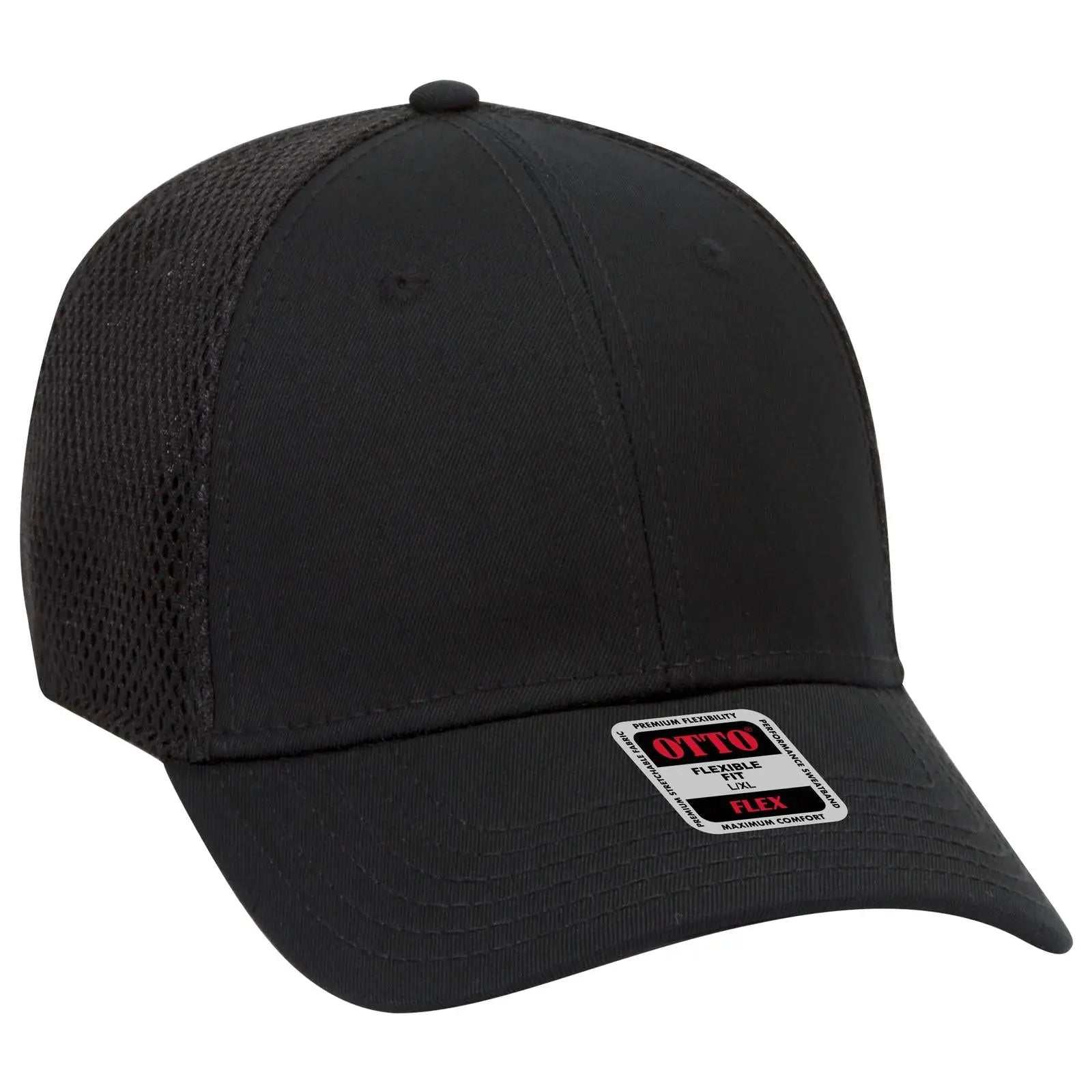 OTTO 11-1169 ’OTTO Flex’ Fitted 6 Panel Low Profile Baseball Cap - Black