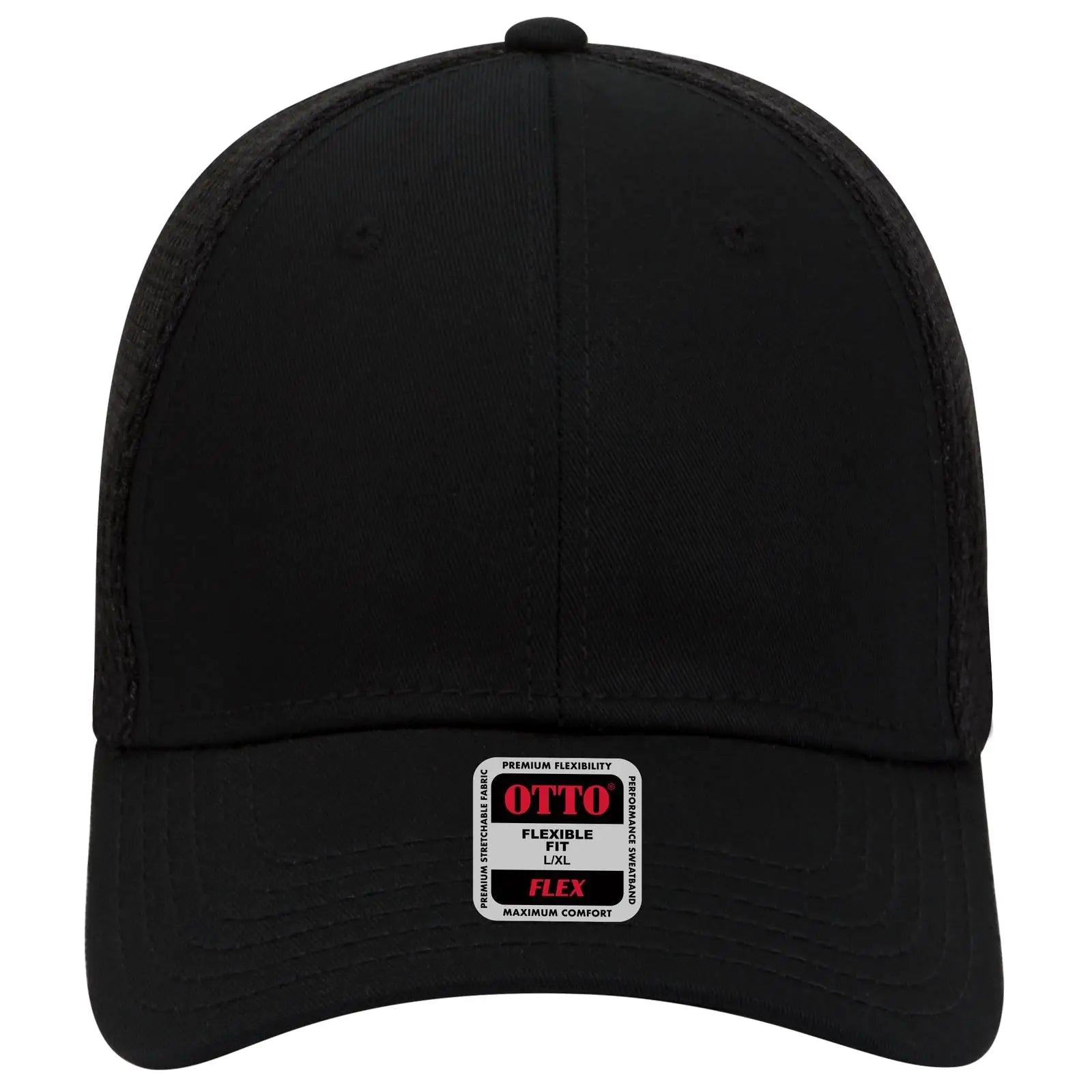 OTTO 11-1169 ’OTTO Flex’ Fitted 6 Panel Low Profile Baseball Cap - Black