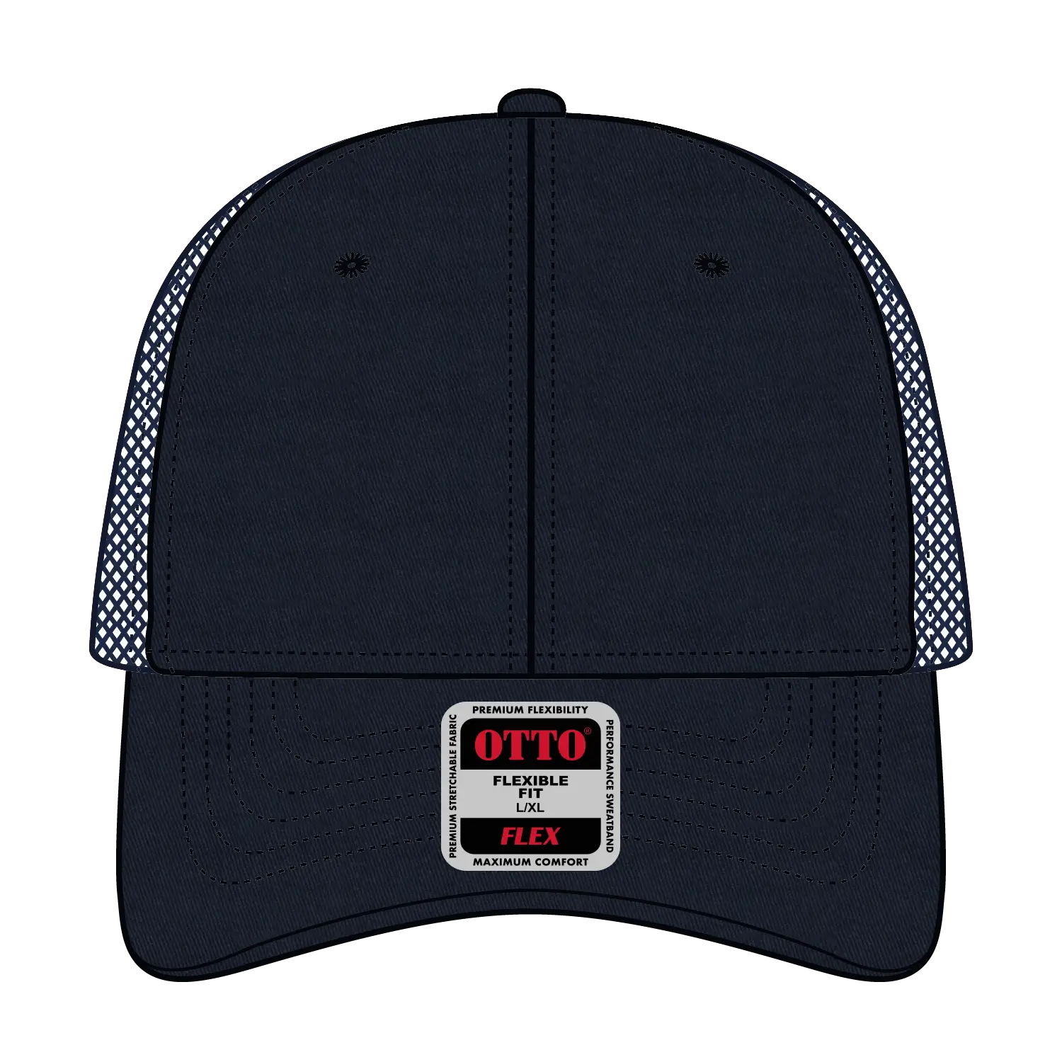 OTTO 11-1169 ’OTTO Flex’ Fitted 6 Panel Low Profile Baseball Cap - Navy - Navy / 7 3/8’’ - 7 5/8’