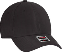OTTO 11-1172 Cool Comfort Stretchable Polyester OTTOman Flex 6 Panel Low Profile Baseball Cap - Black - Black / S/M