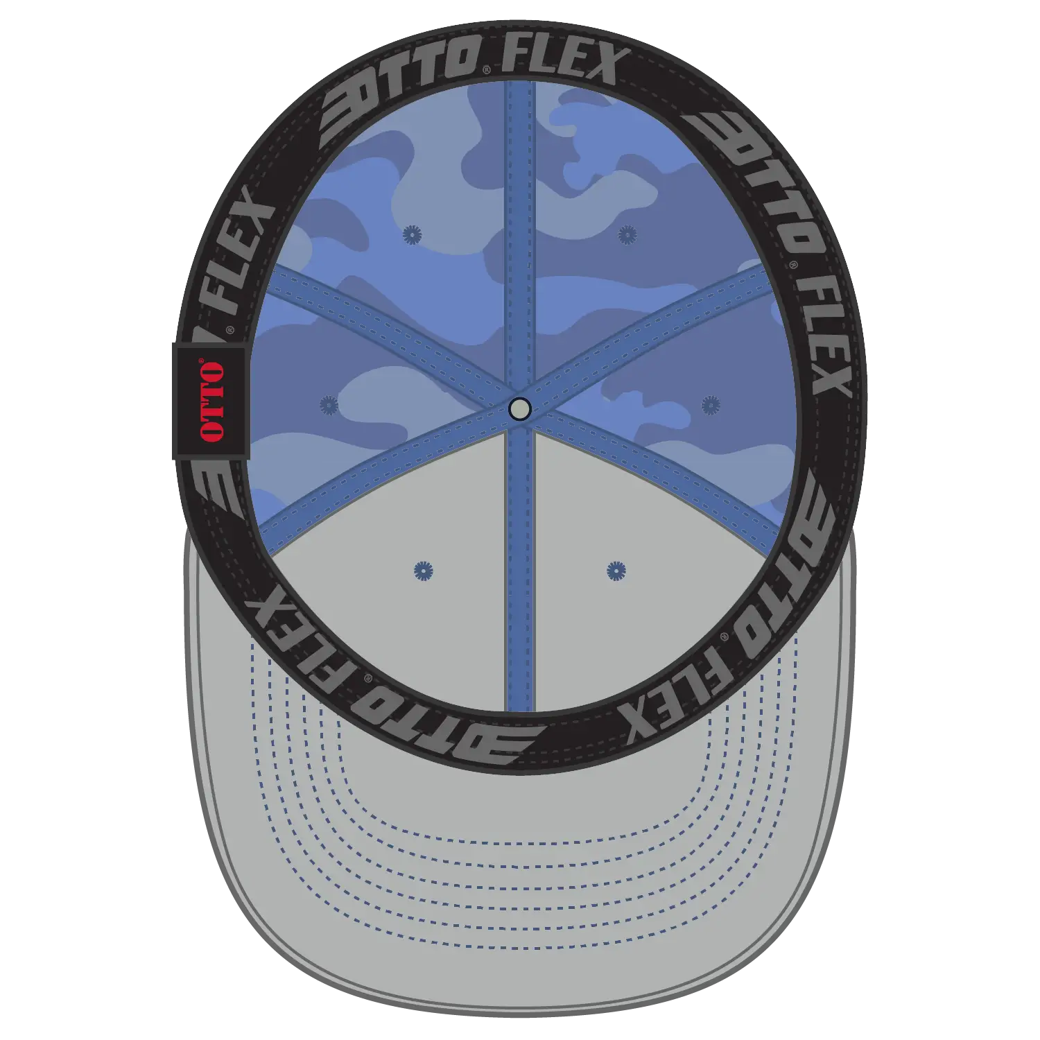 OTTO 11-1172 ’OTTO Flex’ Fitted 6 Panel Low Profile Baseball Cap - Cb.Blu/Sk.Blu