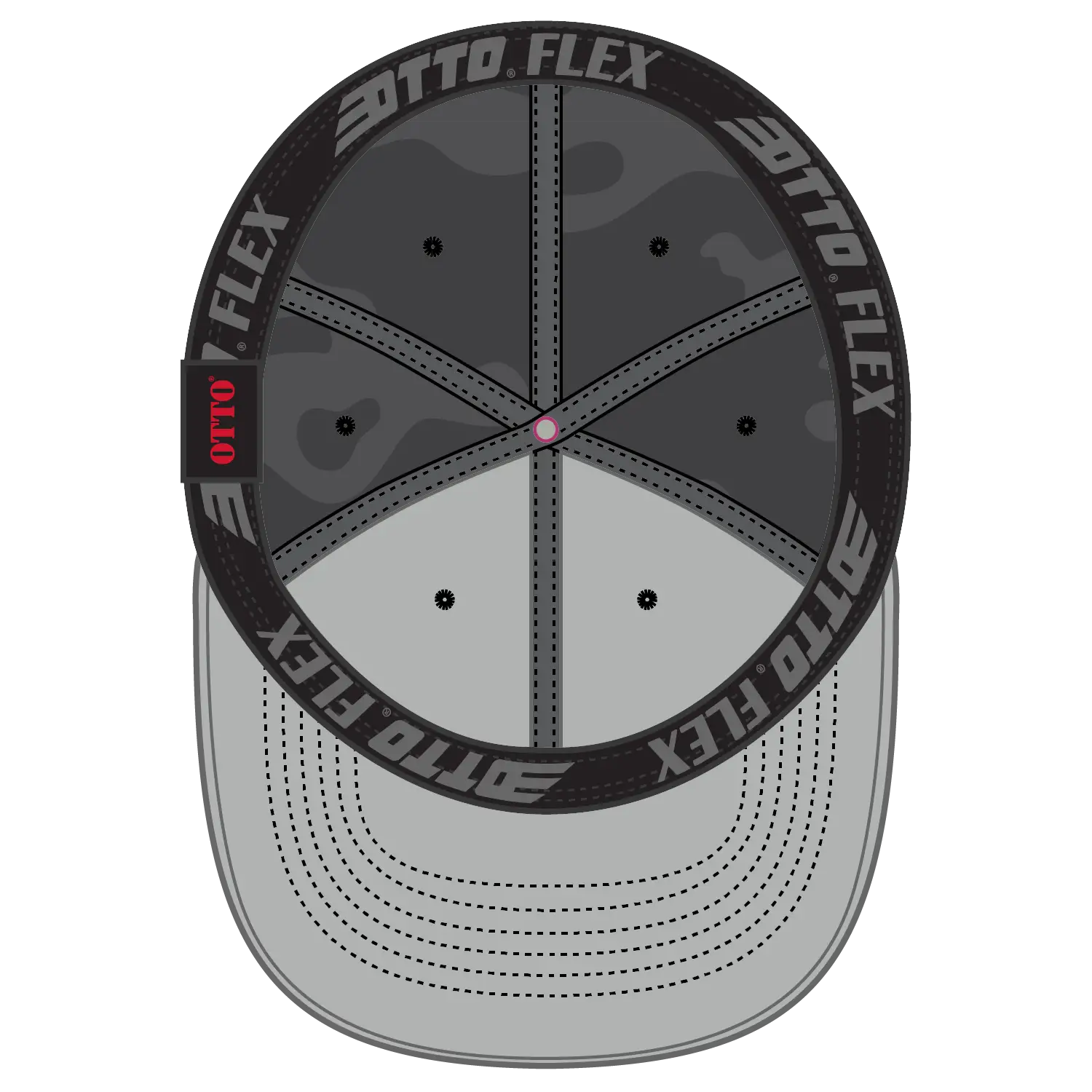 OTTO 11-1172 ’OTTO Flex’ Fitted 6 Panel Low Profile Baseball Cap - Ch.Gry/Blk