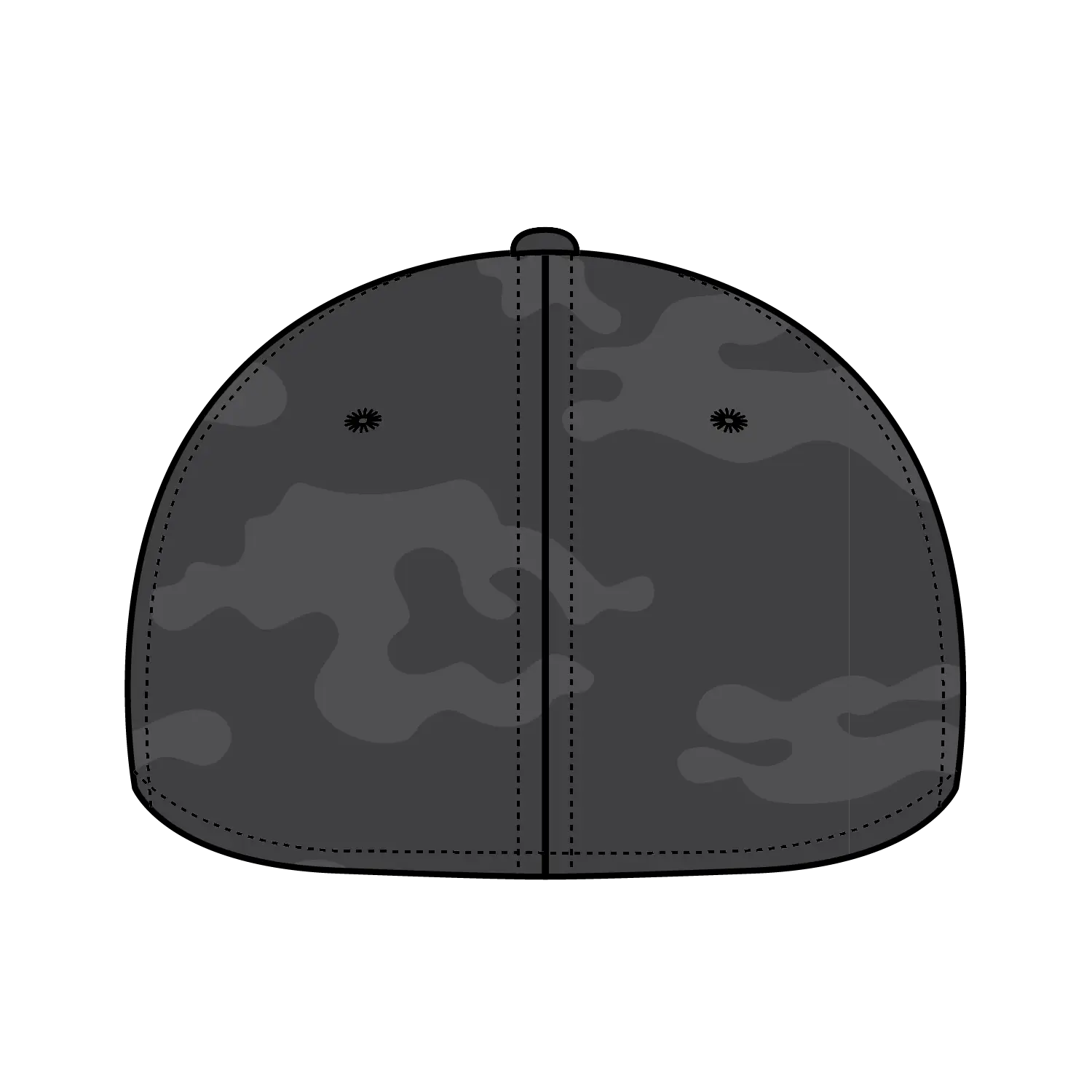 OTTO 11-1172 ’OTTO Flex’ Fitted 6 Panel Low Profile Baseball Cap - Ch.Gry/Blk