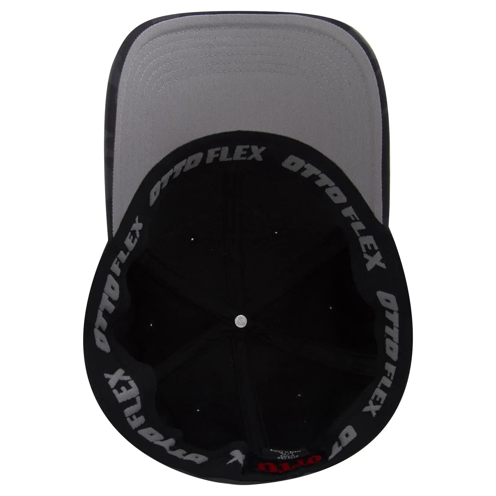 OTTO 11-1172 ’OTTO Flex’ Fitted 6 Panel Low Profile Baseball Cap - Ch.Gry/Blk