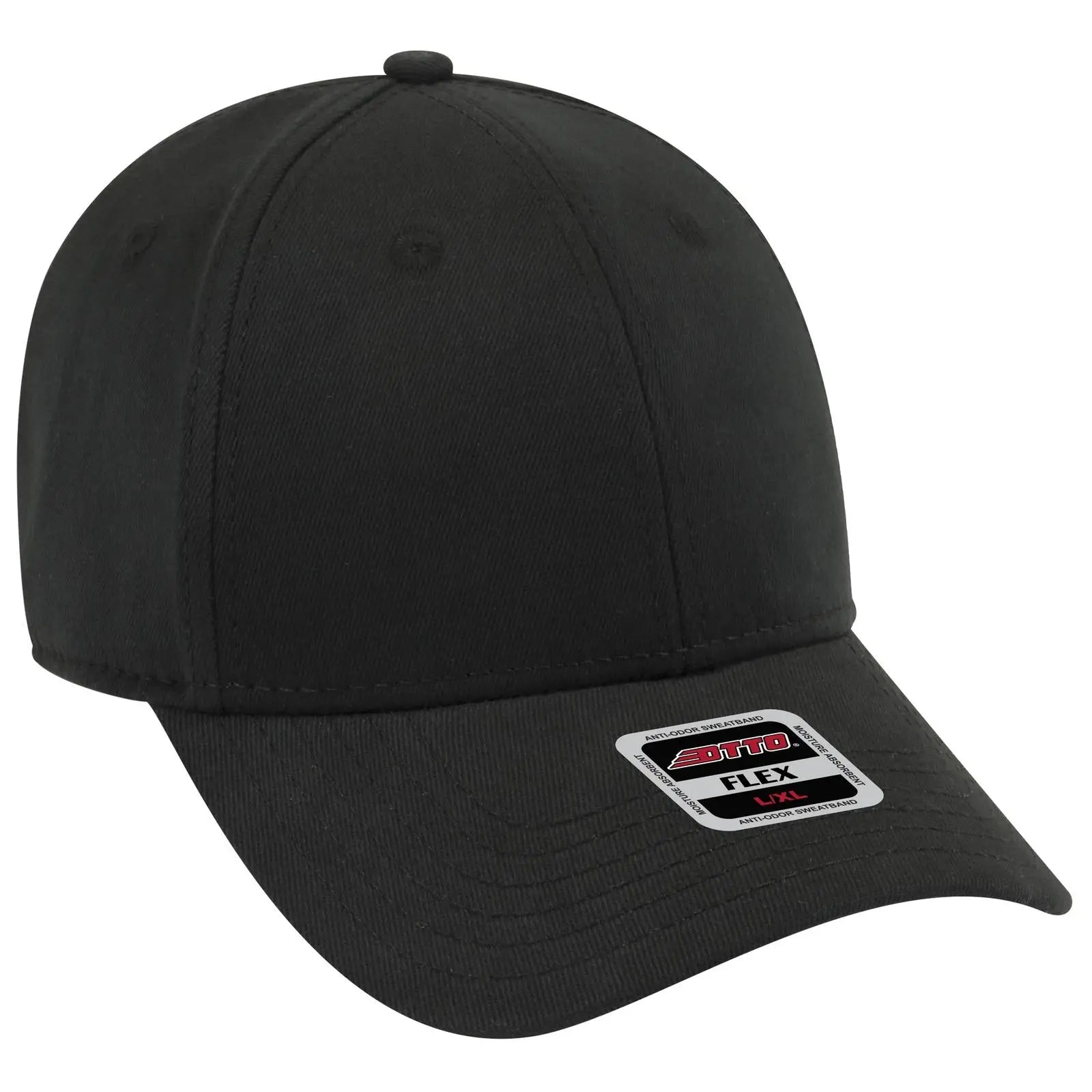 OTTO 11-1204 ’OTTO Flex’ Fitted 6 Panel Low Profile Baseball Cap - Black