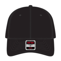 OTTO 11-1204 ’OTTO Flex’ Fitted 6 Panel Low Profile Baseball Cap - Black - Black / 7 3/8’’ - 7 5/8’