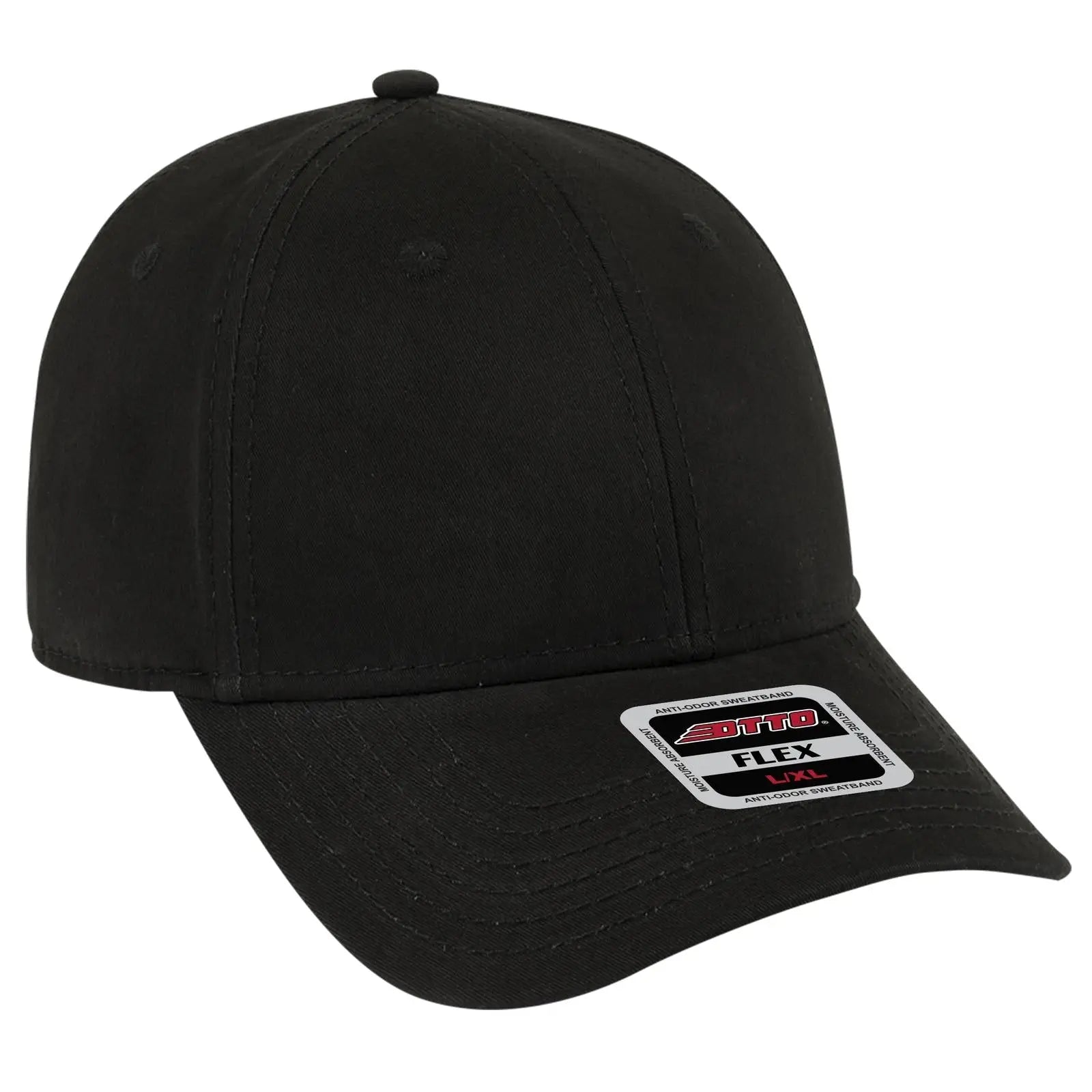 OTTO 11-1205 ’OTTO Flex’ Fitted 6 Panel Low Profile Baseball Cap - Black