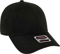 OTTO 11-1205 Ultra Fine Brushed Stretchable Superior Cotton Twill Flex 6 Panel Low Profile Baseball Cap - Black - Black