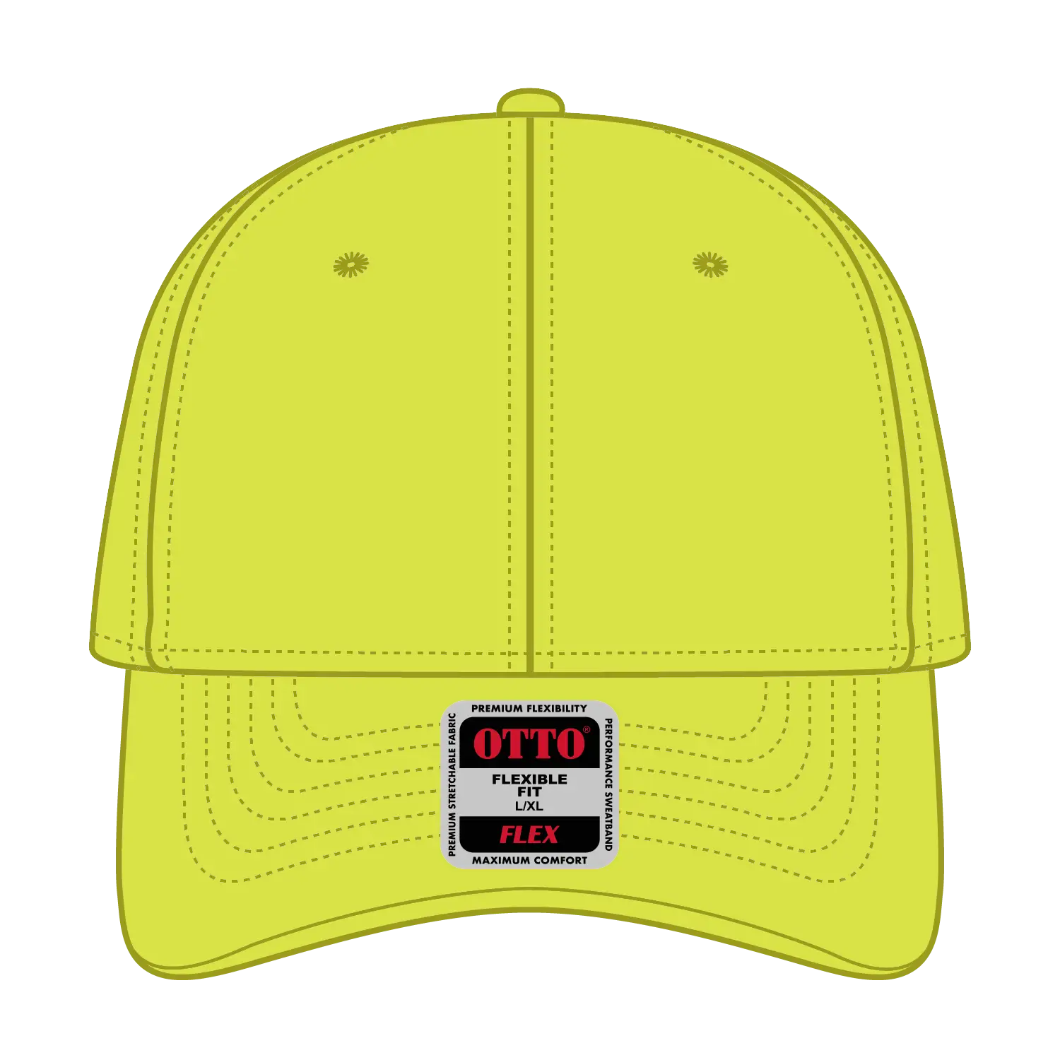 OTTO 11-1257 ’OTTO Flex’ Fitted Upf 50+ 6 Panel Low Profile Baseball Cap - N. Yellow - N. Yellow / 7 3/8’’ - 7 5/8’