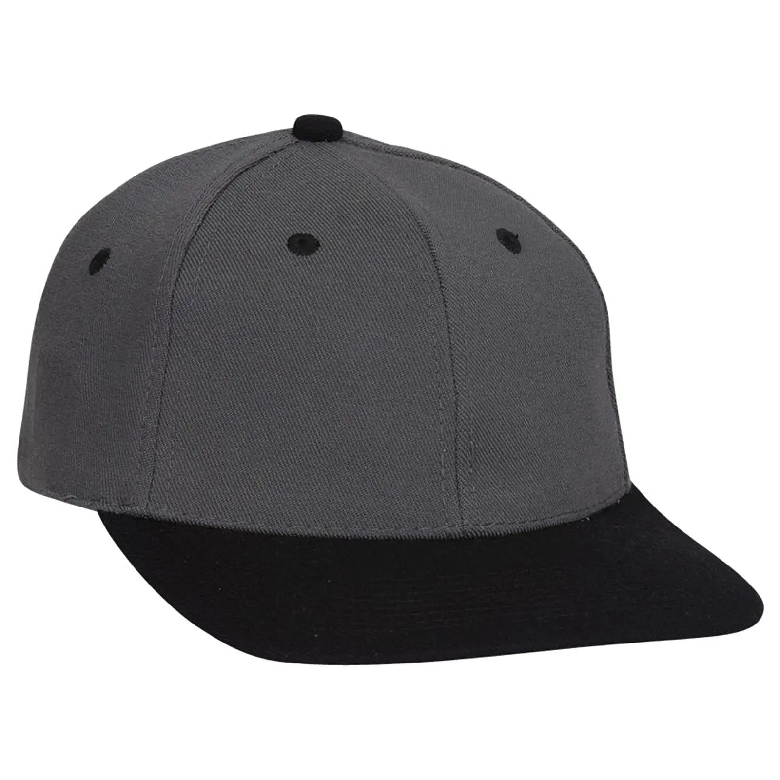 OTTO 11-194 ’OTTO Flex’ Fitted 6 Panel Low Profile Baseball Cap - Blk/Ch.Gry - Blk/Ch.Gry / 7’’ - 7 1/4’’
