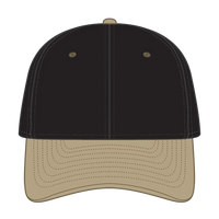 OTTO 11-194 ’OTTO Flex’ Fitted 6 Panel Low Profile Baseball Cap - Kha/Blk - Kha/Blk / 7’’ - 7 1/4’’