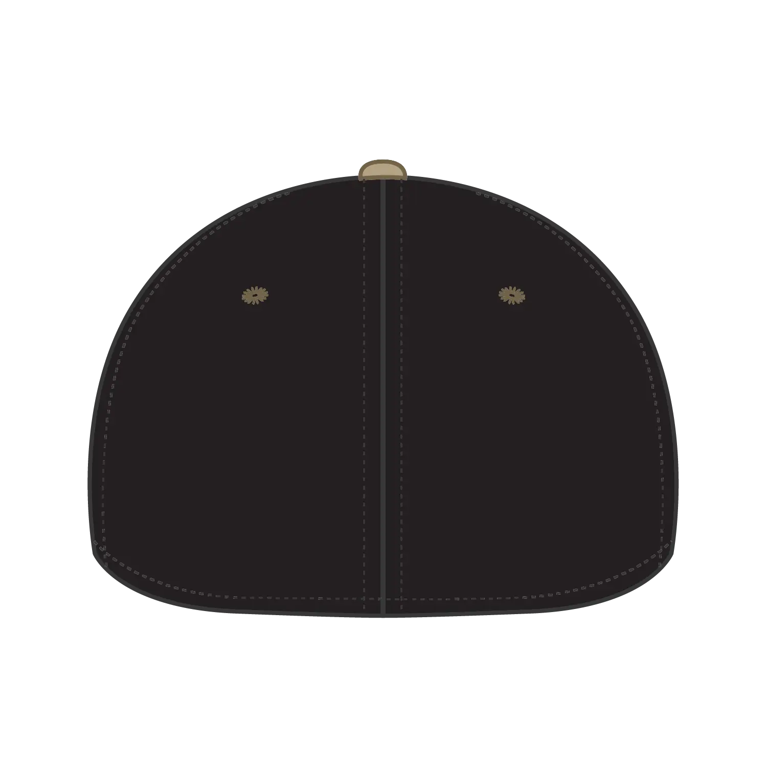 OTTO 11-194 ’OTTO Flex’ Fitted 6 Panel Low Profile Baseball Cap - Kha/Blk - Kha/Blk / 7’’ - 7 1/4’’