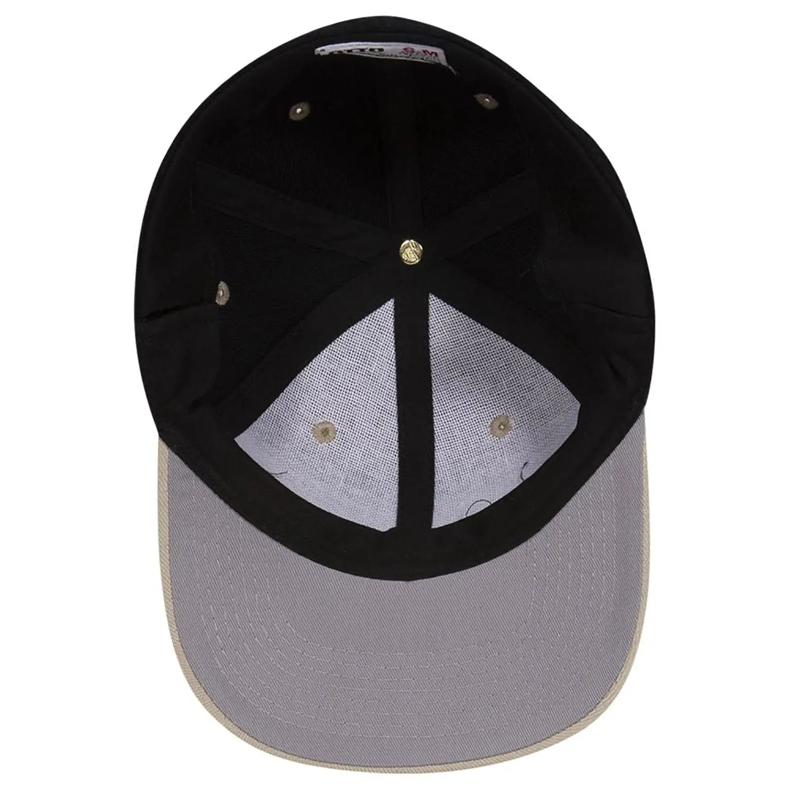OTTO 11-194 ’OTTO Flex’ Fitted 6 Panel Low Profile Baseball Cap - Kha/Blk - Kha/Blk / 7’’ - 7 1/4’’