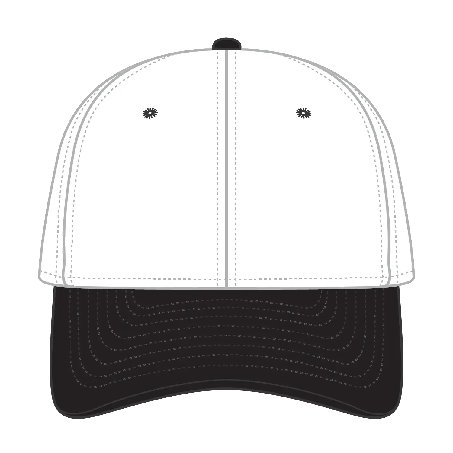 OTTO 11-194 ’OTTO Flex’ Fitted 6 Panel Low Profile Baseball Cap - Blk/Wht - Blk/Wht / 7’’ - 7 1/4’’