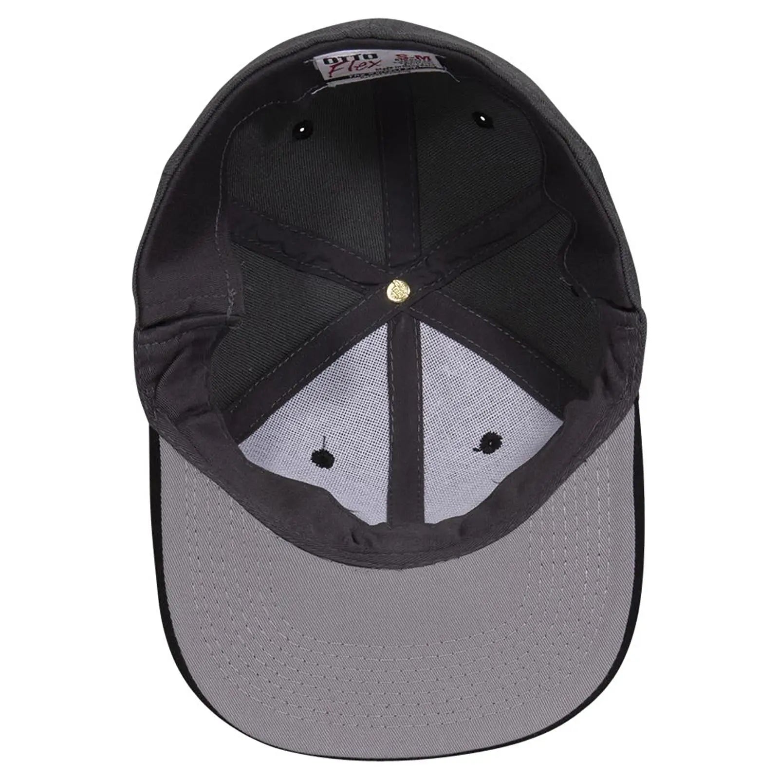 OTTO 11-194 ’OTTO Flex’ Fitted 6 Panel Low Profile Baseball Cap - Blk/Ch.Gry - Blk/Ch.Gry / 7’’ - 7 1/4’’
